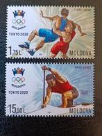 Moldavië 2021 Olympische spelen, Postzegels en Munten, Postzegels | Europa | Overig, Ophalen of Verzenden, Worstelen, kajakken
