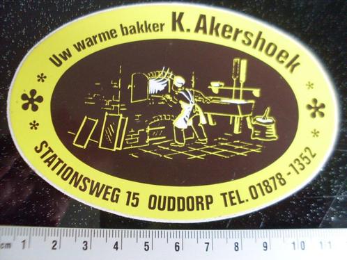 sticker K. Akershoek ouddorp uw warme bakker logo, Verzamelen, Stickers, Zo goed als nieuw, Bedrijf of Vereniging, Verzenden