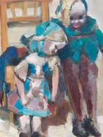 Ontroerend stel  -  twee poppen - gesigneerd, Antiek en Kunst, Ophalen of Verzenden