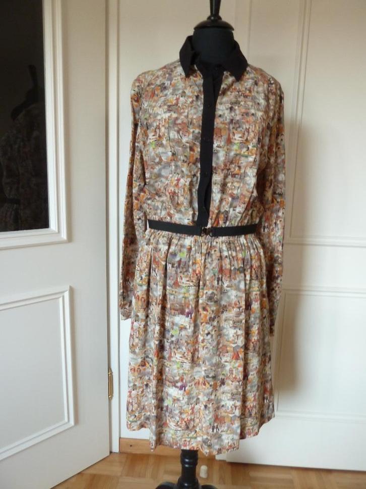 Mulberry London crepe zijden jurk iconisch dessin, 38 NL nw., Kleding | Dames, Jurken, Nieuw, Maat 38/40 (M), Overige kleuren