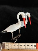 2 Melkglazen ooievaars op knijper, Verzenden, Zo goed als nieuw