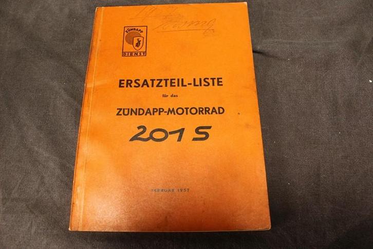 Zündapp 201S 1957 motorrad ersatzteil liste, Motoren, Handleidingen en Instructieboekjes, Overige merken, Ophalen of Verzenden
