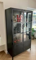Zwart metalen vitrine kast Gigameubel Big, Huis en Inrichting, Ophalen, Met deur(en), Nieuw, Minder dan 150 cm