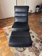 Skai zwart leren chaise longue.445, Ophalen, Zo goed als nieuw, Eenpersoons, Minder dan 150 cm