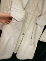 Arma ecru witte lange leren tussen jas trenchcoat 36 26985, Ophalen of Verzenden, Arma, Wit, Zo goed als nieuw