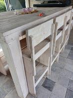Leuke tuin bar set met 8 stoelen

Tafel 98cm x 220cm hoogte, Ophalen, Gebruikt, Inclusief barstoelen