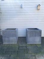 Zinken plantenbakken (2), Ophalen, Gebruikt, Vierkant, Tuin