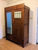 Vintage Art Deco demontabele kledingkast met spiegel, Huis en Inrichting, Kasten | Kledingkasten, Ophalen, 100 tot 150 cm, Met hangruimte