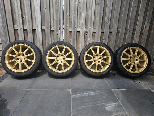 Gele licht metalen Subaru OEM velgen voor Impreza WRX STI, Auto-onderdelen, Banden en Velgen, Velg(en), Winterbanden, 17 inch