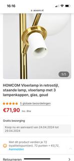 Vloerlamp retro 3 bollen nieuw, Nieuw, Minder dan 100 cm, Ophalen of Verzenden