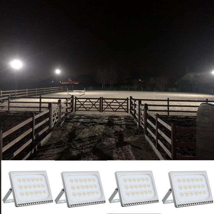 Paardenbak / Rijbak led verlichting set 4 x 100watt nieuw, Tuin en Terras, Schuttingen, Nieuw, Minder dan 3 meter, Ophalen of Verzenden
