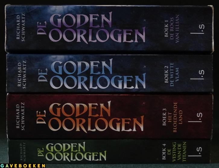 De Godenoorlogen - Richard Schwartz - Luitingh Sijthoff - 4x, Boeken, Fantasy, Gelezen, Ophalen of Verzenden
