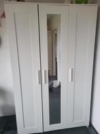 Witte slaapkamer, bed en kledingkast met spiegeldeur, Huis en Inrichting, Kasten | Kledingkasten, Ophalen of Verzenden, Gebruikt