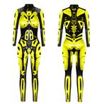 Dames catsuit 16 bodysuit geel zwart robot sexy jumpsuit, Verzenden, Maat 46/48 (XL) of groter, Nieuw, Kleding