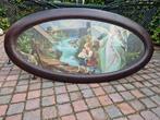 ovale lijst,  engel met kinderen, Antiek en Kunst, Ophalen