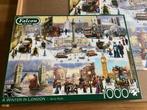 Falcon puzzel 1000 Winter in Londen, Hobby en Vrije tijd, Ophalen of Verzenden, 500 t/m 1500 stukjes, Zo goed als nieuw, Legpuzzel