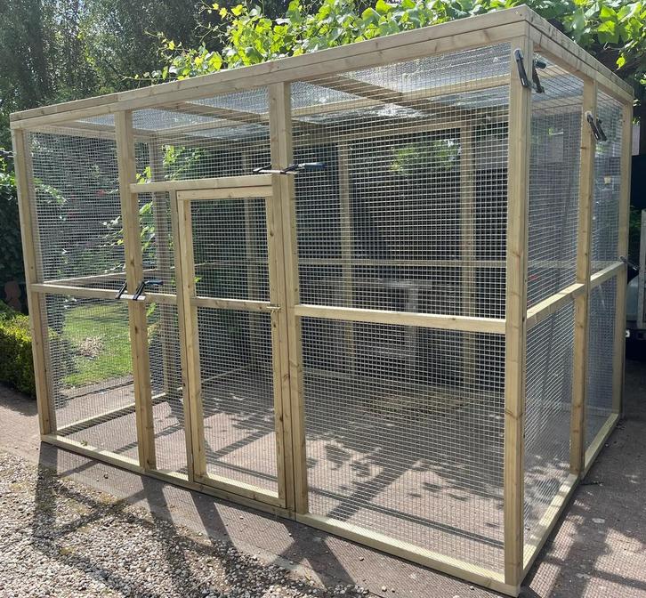 Houten voliere, kattenren, kippenren, konijnenren, Dieren en Toebehoren, Vogels | Hokken en Kooien, Nieuw, Volière, Hout, Ophalen of Verzenden