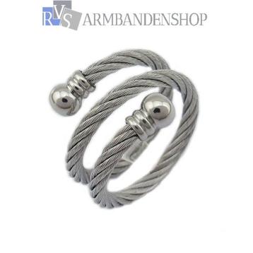 Rvs verstelbare wire ring dames kabel ring RVS zilver. beschikbaar voor biedingen
