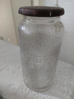 Koffie voorraadpot - glas - antiek - duwdop, Ophalen of Verzenden