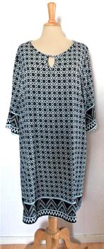 Zwart/wit/licht blauwe print jurk van Studio Due (ITALY) XL, Kleding | Dames, Overige kleuren, Verzenden, Maat 46/48 (XL) of groter