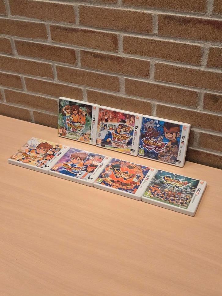 Volledige set Inazuma Eleven voor Nintendo 3DS, Spelcomputers en Games, Games | Nintendo 2DS en 3DS, Zo goed als nieuw, Sport