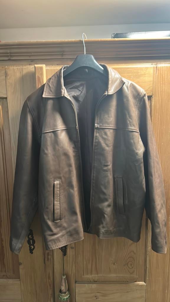 Lederen heren colbert maat M merk Fanny, Ophalen, Zo goed als nieuw, Maat 52/54 (L), Bruin