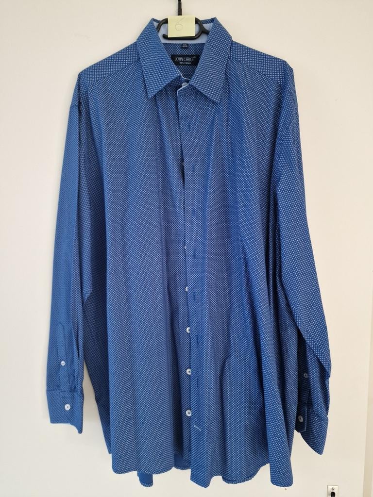 Heren overhemd John Cabot lange mouw maat 45/46 XXL, Blauw, Ophalen of Verzenden, Zo goed als nieuw, Overige halswijdtes
