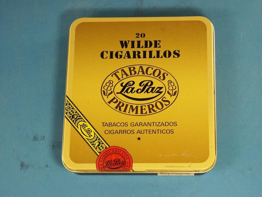 Blikken Sigarendoosje LA PAZ Primeros ~ 20 Wilde Cigarillos, Verzamelen, Blikken, Ophalen of Verzenden, Gebruikt, Overige, Overige merken