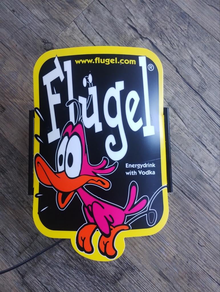 Flügel likeur lamp / verlicht reclamebord, Verzamelen, Merken en Reclamevoorwerpen, Ophalen of Verzenden, Zo goed als nieuw, Reclamebord