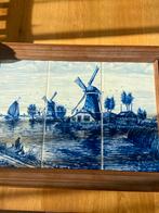 Delfts Blauw Tegeltableau met Hollands Landschap, Ophalen