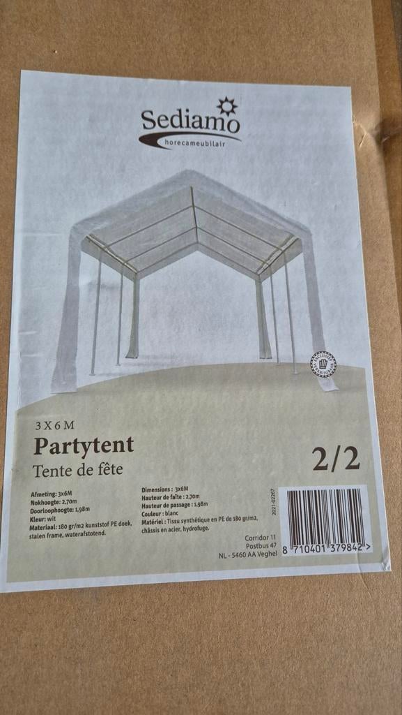 Partytent 3x6m wit, Ophalen, Partytent, Minder dan 4 meter, Nieuw