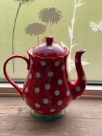 Olilly servies theepot rood met witte stippen, Ophalen, Gebruikt, Keramiek, Overige typen