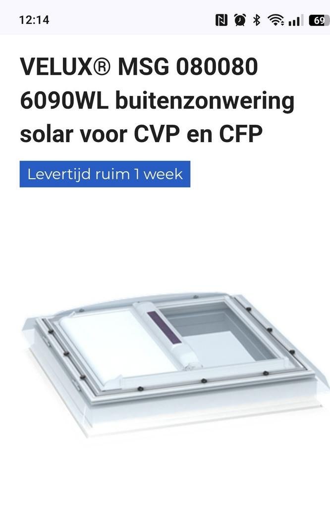 Velux buitenzonwering, nieuw, 2 stuks, Ophalen of Verzenden, Nieuw, Dakraam