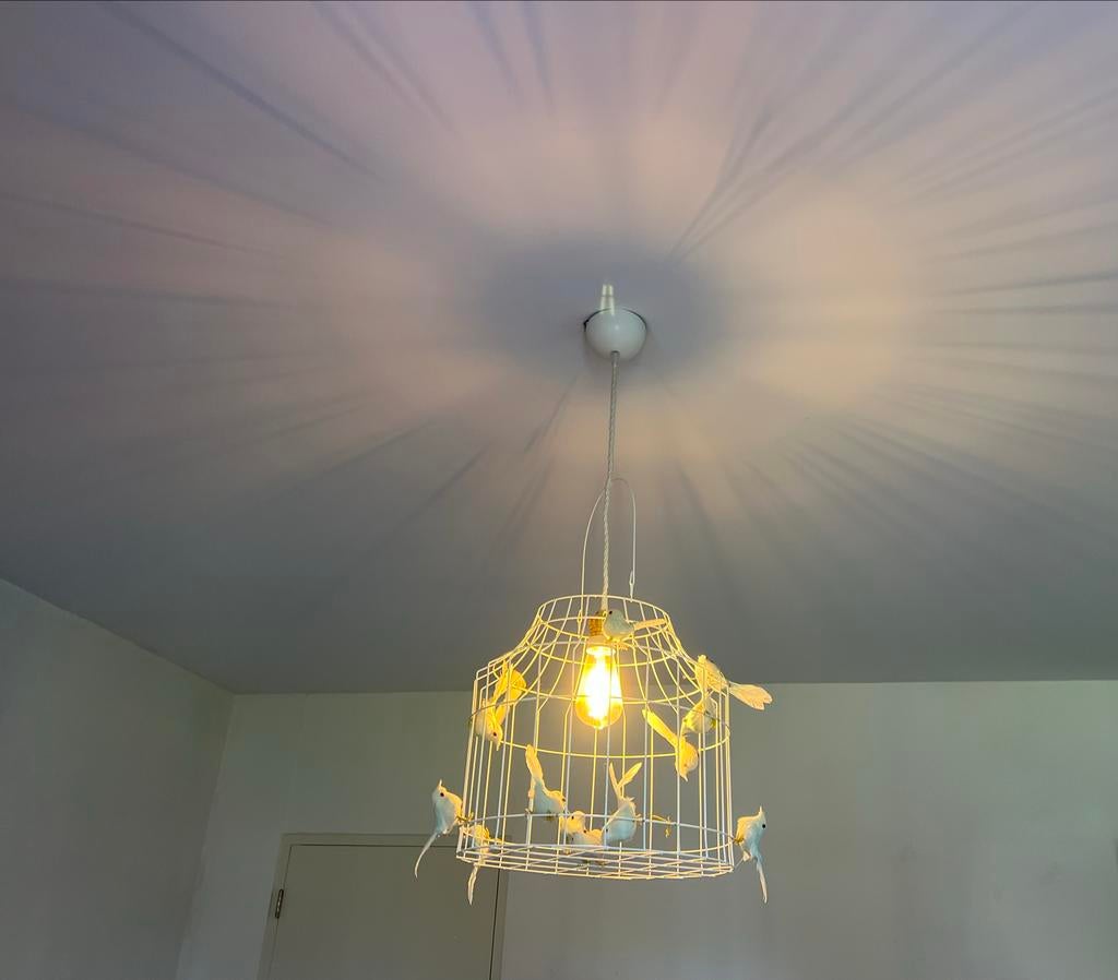 hanglamp met decoratieve vogeltjes, Ophalen of Verzenden, Zo goed als nieuw, Lamp