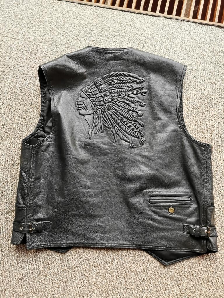 Lederen vest XXL, Kleding | Heren, Bodywarmers, Ophalen of Verzenden, Gedragen, Overige maten, Zwart