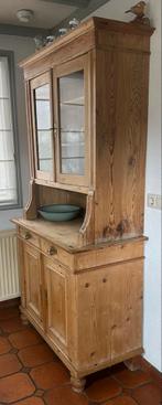 Grenen buffetkast met glasdeuren, Ophalen, Gebruikt, Met lade(s), Grenenhout