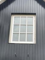 2 stuks Hardhouten uitzetraam met thermopane glas en kozijn, Ophalen, Gevelraam of Ruit, Gebruikt, 80 tot 120 cm