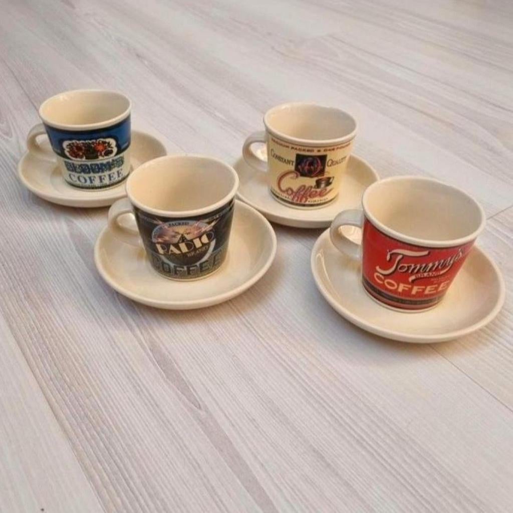 Tommy's brand coffee koffiemok vintage kop en schotel, Ophalen of Verzenden, Nieuw, Overige stijlen, Kop(pen) en/of Schotel(s)