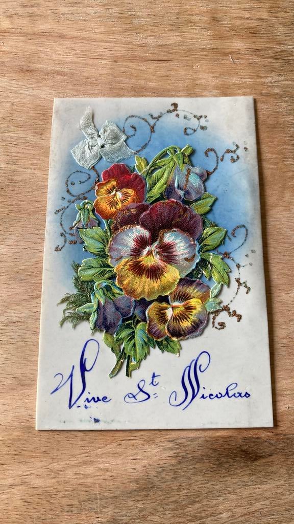 Oude ansichtkaart Sinterklaas Vive St. Nicolas, Verzamelen, Ansichtkaarten | Themakaarten, Ophalen of Verzenden, Voor 1920, Gelopen