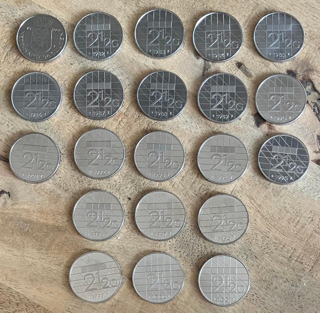 Complete serie rijksdaalder / 2,5 gulden Beatrix (1980-2001), Postzegels en Munten, Munten | Nederland, Ophalen, Koningin Beatrix