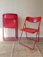 Ikea Ted Klapstoelen - Rood - Niels Gammelgaard Vintage 6 x, Ophalen of Verzenden, Gebruikt, Rood, Vijf, Zes of meer stoelen