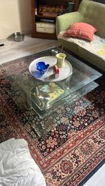 Glazen salontafel, 100 tot 150 cm, Zo goed als nieuw, Minder dan 50 cm, Rechthoekig
