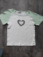 T-shirt wit / groen maat 158 shirt korte mouwen, Ophalen of Verzenden, Zo goed als nieuw, Meisje, Shirt of Longsleeve