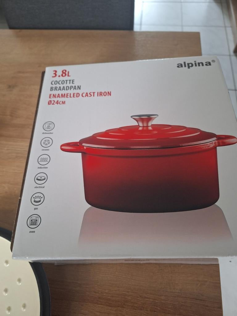 braadpan, Gietijzer, Ophalen of Verzenden, Zo goed als nieuw, Keramische plaat