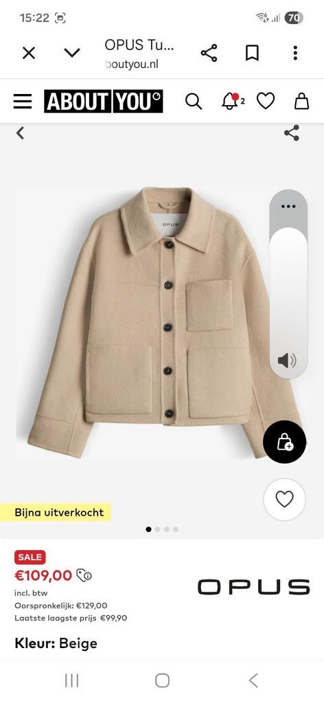 Opus dames korte jas., Kleding | Dames, Jassen | Zomer, Ophalen of Verzenden, Zo goed als nieuw