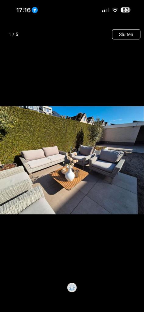 Stijlvolle Tuinset - Exclusief Tafel, Tuin en Terras, Tuinsets en Loungesets, Gebruikt, Tuinset, Wicker, 6 zitplaatsen, Bank, Ophalen