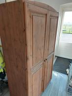 Massief grenen kledingkast met hang- en legruimte, Ophalen, Met deur(en), Gebruikt, 100 tot 150 cm