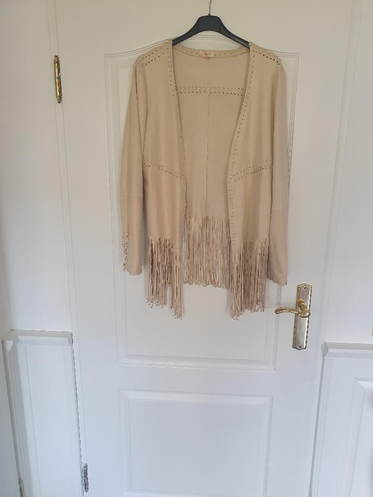 Jasje zonder sluiting, Ophalen, Beige, Maat 42/44 (L), Zo goed als nieuw