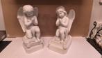 Koppel grote antieke biscuit engelen, gesigneerd, Antiek en Kunst, Ophalen of Verzenden
