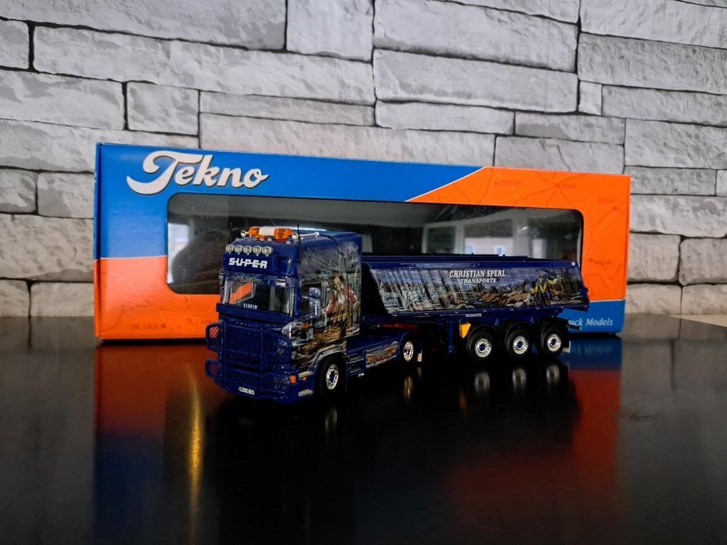 Tekno Scania Christian Sperl, Ophalen of Verzenden, Zo goed als nieuw, Bus of Vrachtwagen, Tekno